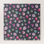 Seashell Waterverf: donkerblauw patroon Legpuzzel (Horizontaal)