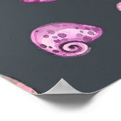 Seashell Waterverf: donkerblauw patroon Poster (Hoek)