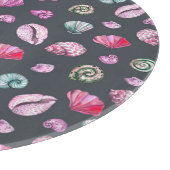 Seashell Waterverf: donkerblauw patroon Snijplank (Hoek)