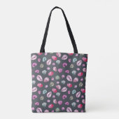 Seashell Waterverf: donkerblauw patroon Tote Bag (Achterkant)