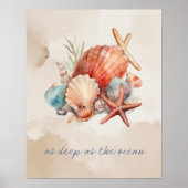 Seashell Waterverf Quote (2 van 3) Wall Art Poster (Voorkant)