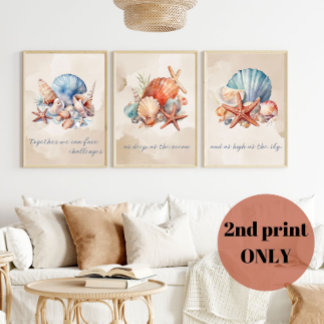 Seashell Waterverf Quote (2 van 3) Wall Art Poster