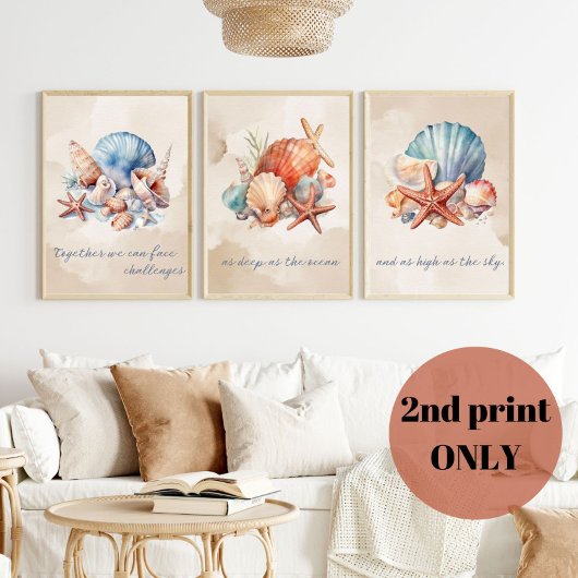 Seashell Waterverf Quote (2 van 3) Wall Art Poster