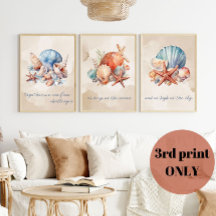 Seashell Waterverf Quote (3 van 3) Wall Art