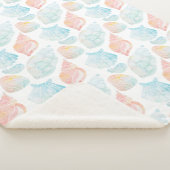 Seashell Waterverf Sherpa Blanket Deken (3/4)