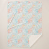 Seashell Waterverf Sherpa Blanket Sherpa Deken (Voorkant)