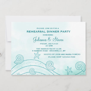 Seashell Wave Invitation Kaart