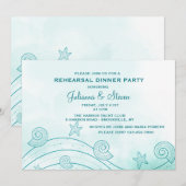 Seashell Wave Invitation Kaart (Voorkant / Achterkant)