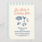 Seashell Wedding Bells  Bachelorette Weekend Kaart (Voorkant / Achterkant)