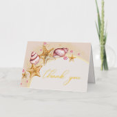 Seashell Wedding Gold Foil Hartelijk dank Folie Feestdagenkaart (Voorkant)