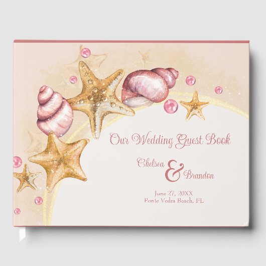 Seashell Wedding Guest Book Gastenboek (Voorkant)