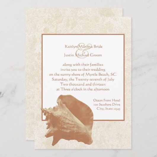 Seashell/ Wedding Kaart (Voorkant / Achterkant)