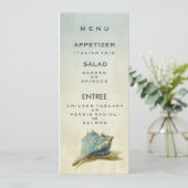  Seashell Wedding-menukaart Menu (Staand voorkant)