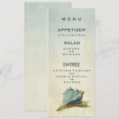  Seashell Wedding-menukaart Menu (Voorkant / Achterkant)