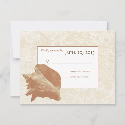 Seashell Wedding Response RSVP Kaartje (Voorkant)