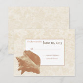 Seashell Wedding Response RSVP Kaartje (Voorkant / Achterkant)