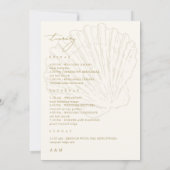 Seashell Wedding Welcome Letter Itinerary Card Kaart (Achterkant)