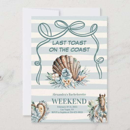 Seashell & Westerne Fusie Bachelorette Kaart (Voorkant)