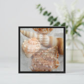 seashell white zandzand ii Uitnodiging (Staand voorkant)