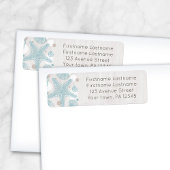 Seashell Whitewash Wood Beach Adresetiketten Etiket