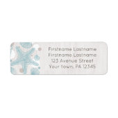 Seashell Whitewash Wood Beach Adresetiketten Etiket (Voorkant)