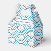 Seashell witte en blauwe golf patronen op maat bedankdoosjes (Achterkant)