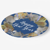 Seashell Wreath Beach Party Nieuwjaar Papieren Bordje (Gekanteld)