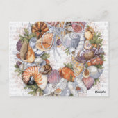 Seashell Wreath Card Briefkaart (Achterkant)