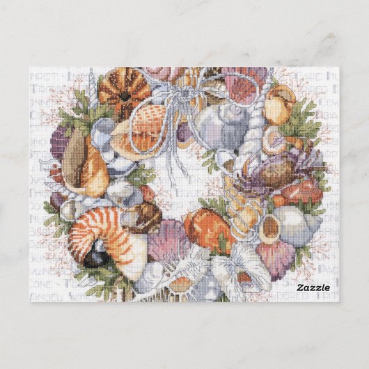 Seashell Wreath Card Briefkaart (Achterkant)