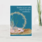 Seashell Wreath condolances / Sympathikaart Kaart (Voorkant)