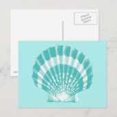 Seashell - zachte aqua en wit briefkaart (Voorkant / Achterkant)