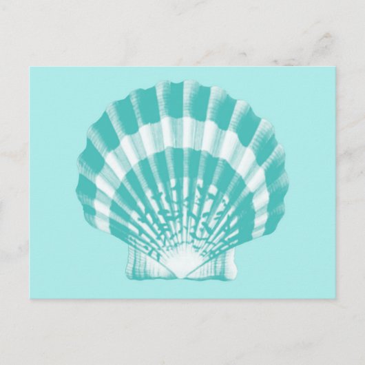 Seashell - zachte aqua en wit briefkaart (Voorkant)