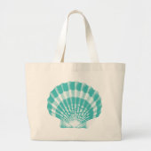 Seashell - zachte aqua en wit grote tote bag (Voorkant)