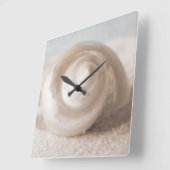 Seashell Zand Beach - Tropische Shells Sjabloon Vierkante Klok (Hoek)