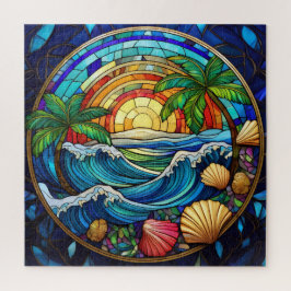 Seashell zee gekleurd glas kunst puzzel