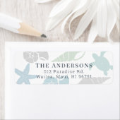 Seashell Zee Turtle Coastal Chic Address Label (Insitu)