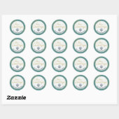 Seashell Zeeen & Greetings Coastal Holiday Envelop Ronde Sticker (Vel)