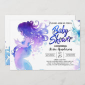 Seashell Zeemeermin Sparkles Baby shower Kaart (Voorkant / Achterkant)