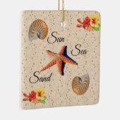 Seashell, zon, zand keramisch ornament (Rechts)