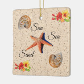 Seashell, zon, zand keramisch ornament (Links)