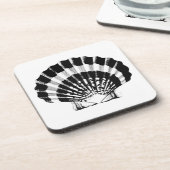 Seashell - zwart-wit drankjes onderzetter (Linkerzijde)