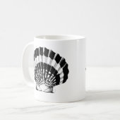 Seashell - zwart-wit koffiemok (Voorkant links)
