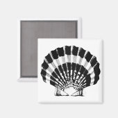 Seashell - zwart-wit magneet (Voorkant / Achterkant)