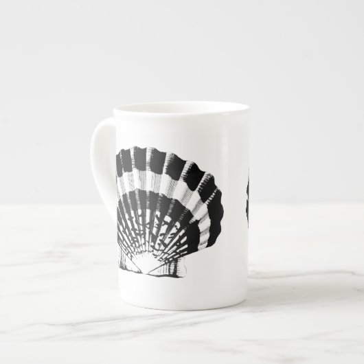 Seashell - zwart-wit porselein kop (Links)