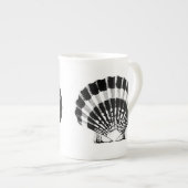 Seashell - zwart-wit porselein kop (Voorkant rechts)