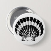 Seashell - zwart-wit ronde button 7,6 cm (Voorkant /achterkant)