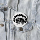 Seashell - zwart-wit ronde button 7,6 cm (In situ)