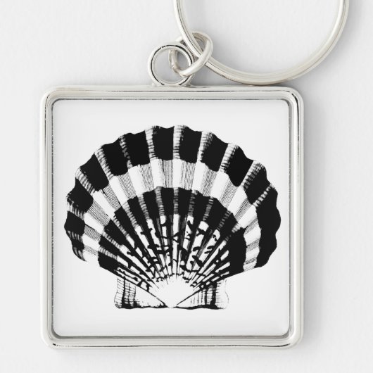 Seashell - zwart-wit sleutelhanger (Voorkant)