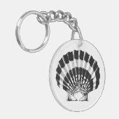 Seashell - zwart-wit sleutelhanger (Voorkant Links)