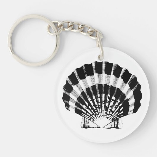 Seashell - zwart-wit sleutelhanger (Voorkant)